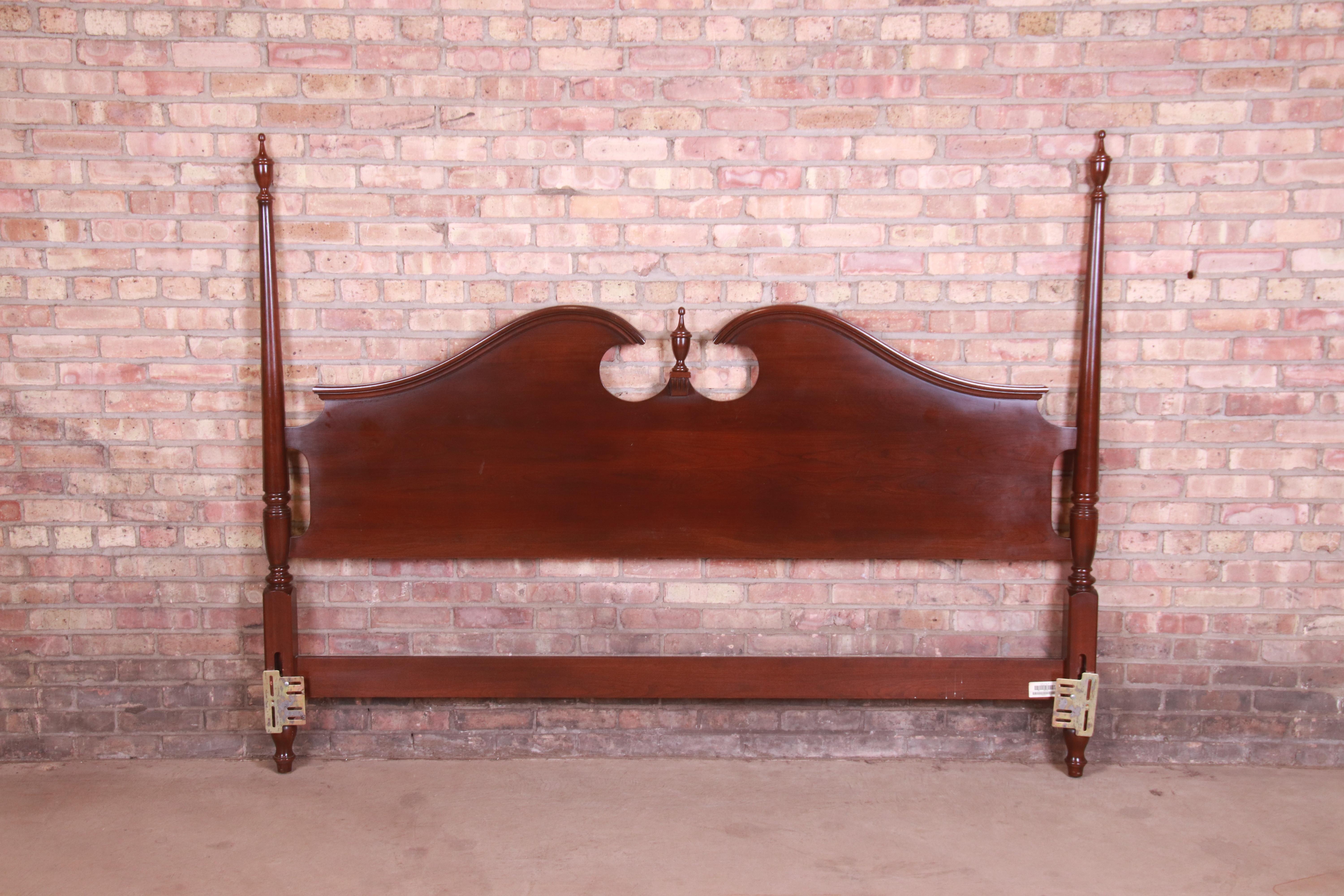 A beautiful Georgian or Chippendale style carved cherry wood king size headboard

By Ethan Allen, 