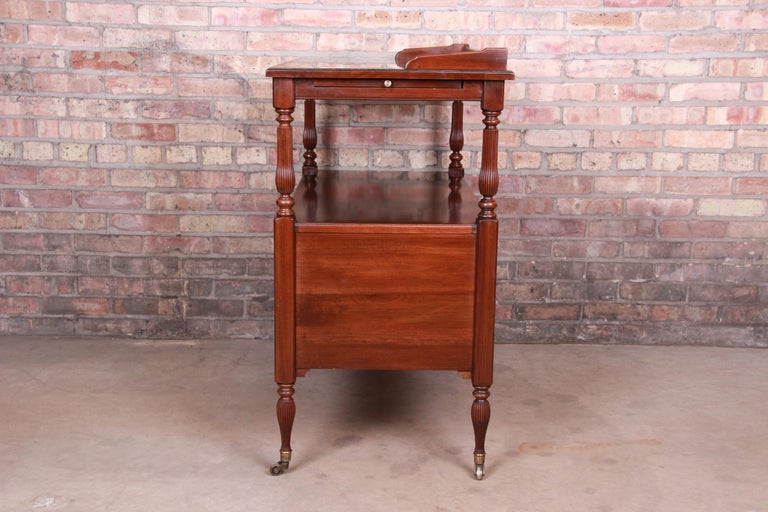 Ethan Allen Cherry Wood Bar Cart Server at 1stDibs