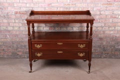 Ethan Allen Georgian Cherry Wood Bar Cart Server