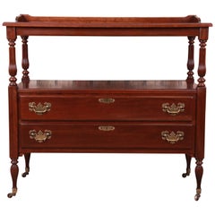 Used Ethan Allen Georgian Cherry Wood Bar Cart Server