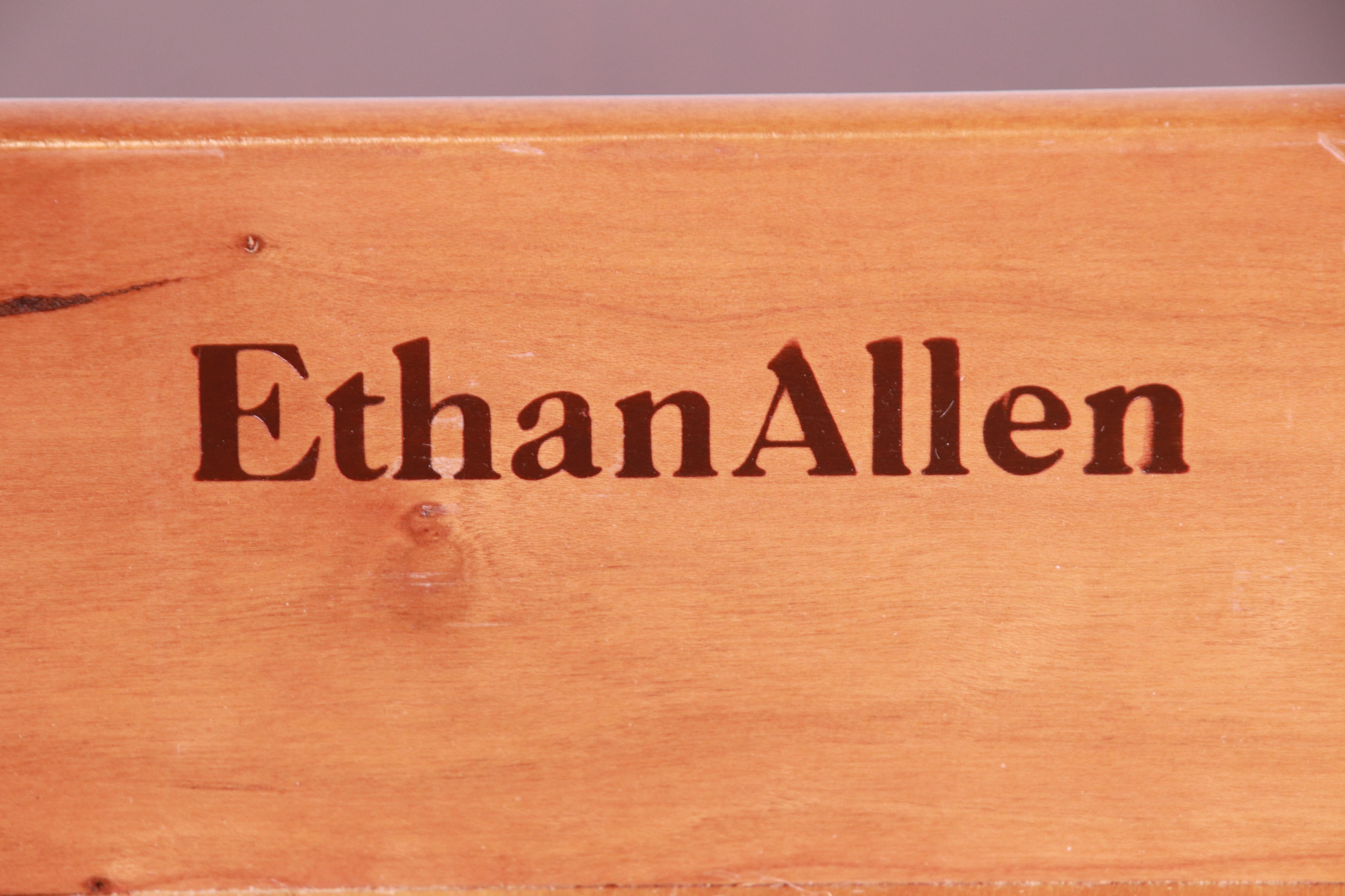 Ethan Allen Georgian Cherry Wood Six-Drawer Dresser or Credenza 7