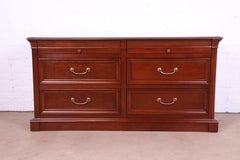 Ethan Allen Georgian Cherry Wood Six-Drawer Dresser or Credenza