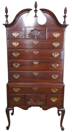 Ethan Allen Georgian Court 11 Drawer Bonnet Top Highboy Chest on Chest 11-5005