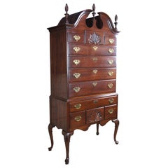 Ethan Allen Georgian Court 11 Drawer Bonnet Top Highboy Chest on Chest 11-5005