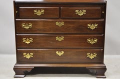 Ethan Allen Georgian Court Cherrywood Secretary Desk Curio with Bookcase Top