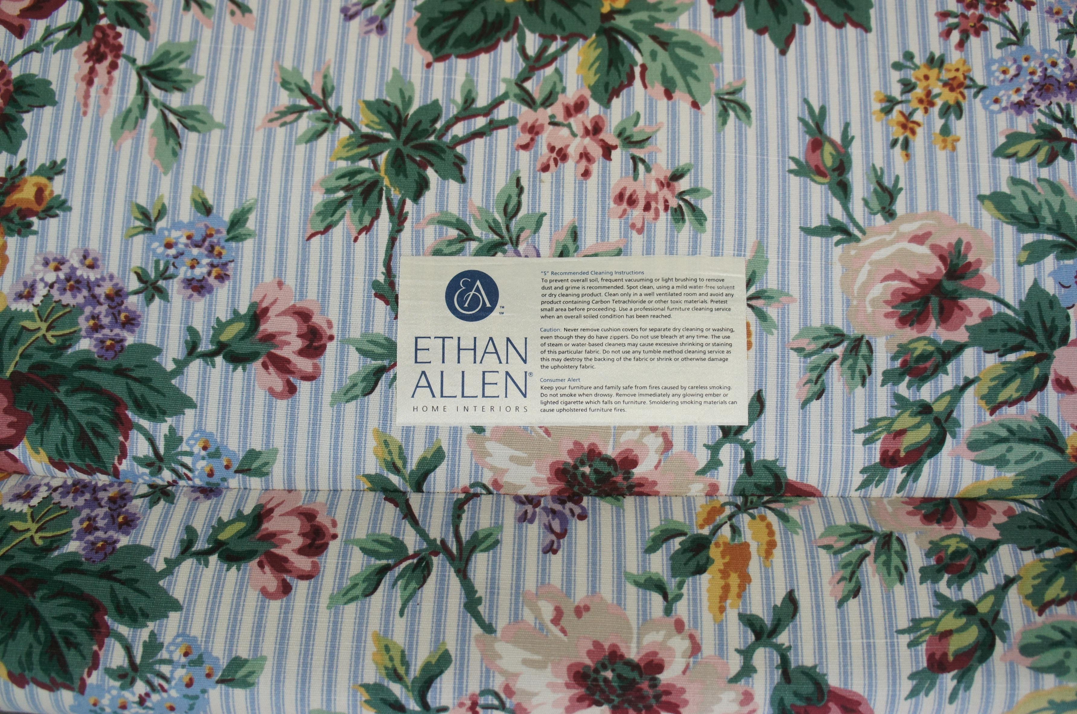 ethan allen floral couch