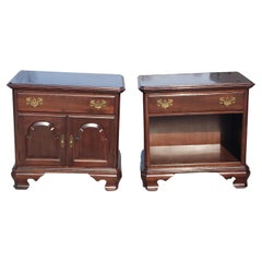 Vintage Ethan Allen Georgian Court Side Tables Nightstands C. 1988, a Pair