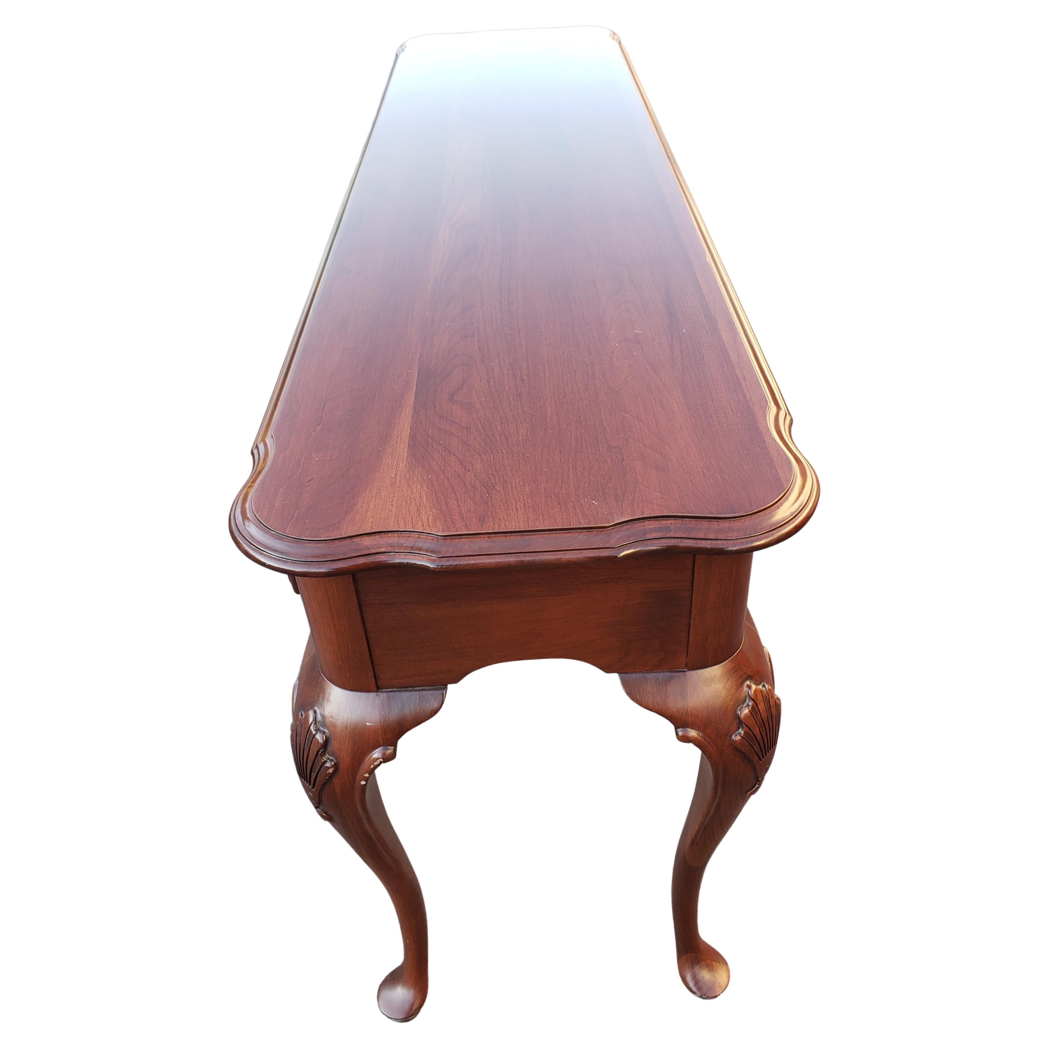 Ethan Allen Court Solid Cherry Sofa Table with Three Drawers