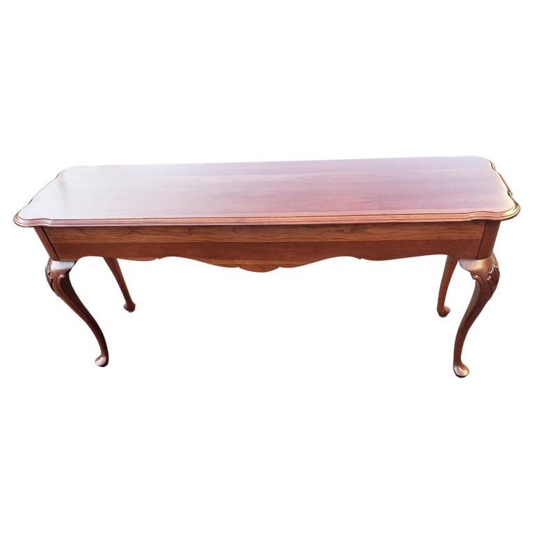 Ethan Allen Court Solid Cherry Sofa Table with Three Drawers