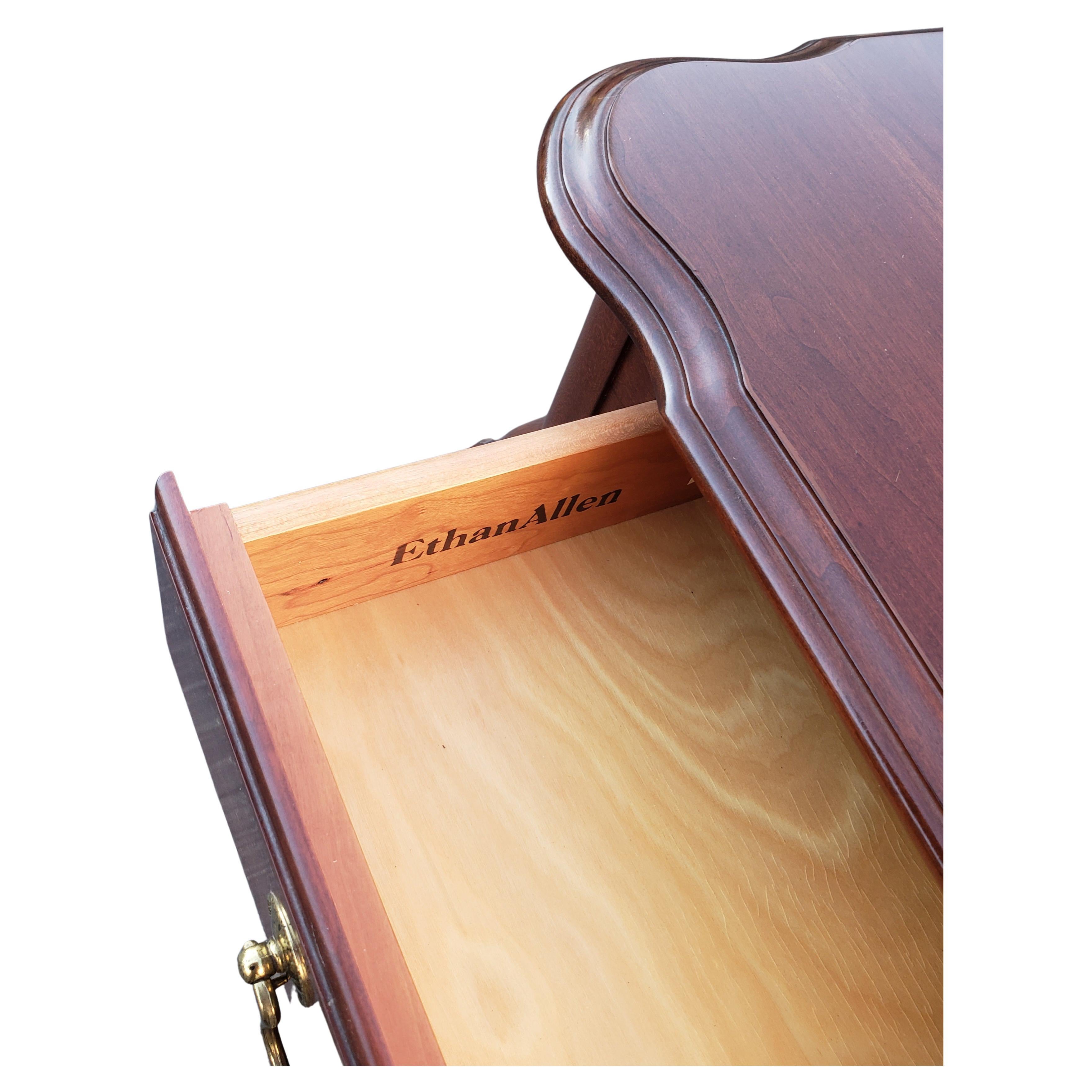 Ethan Allen Court Solid Cherry Sofa Table with Three Drawers