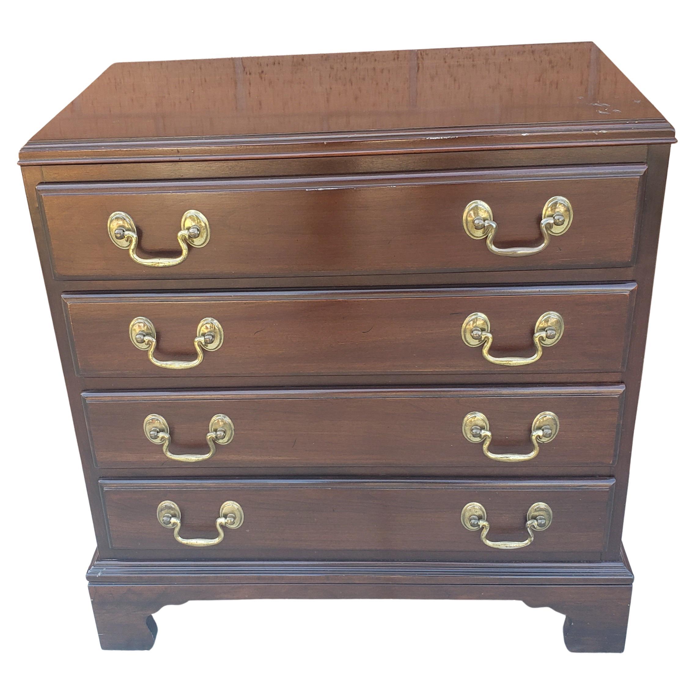 Ethan Allen Georgian Mahogany Small Bedside Chest / Silver Chest