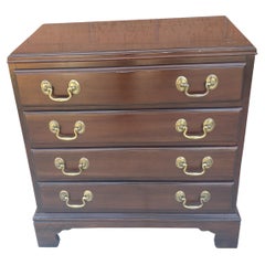 Used Ethan Allen Georgian Mahogany Small Bedside Chest / Silver Chest