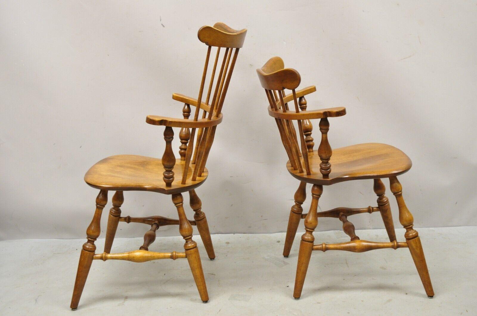 20th Century Ethan Allen Heirloom Nutmeg Maple Windsor Comb Back Dining Chairs, Set of 6