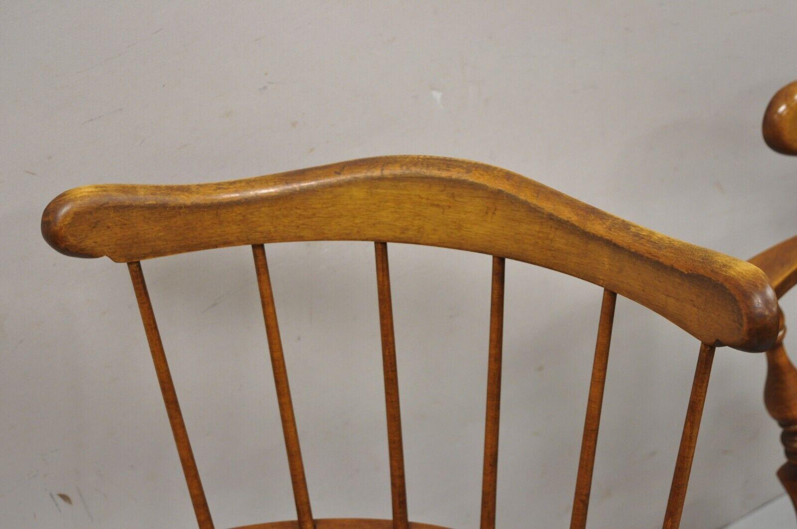 Ethan Allen Heirloom Nutmeg Maple Windsor Comb Back Dining Chairs, Set of 6 2
