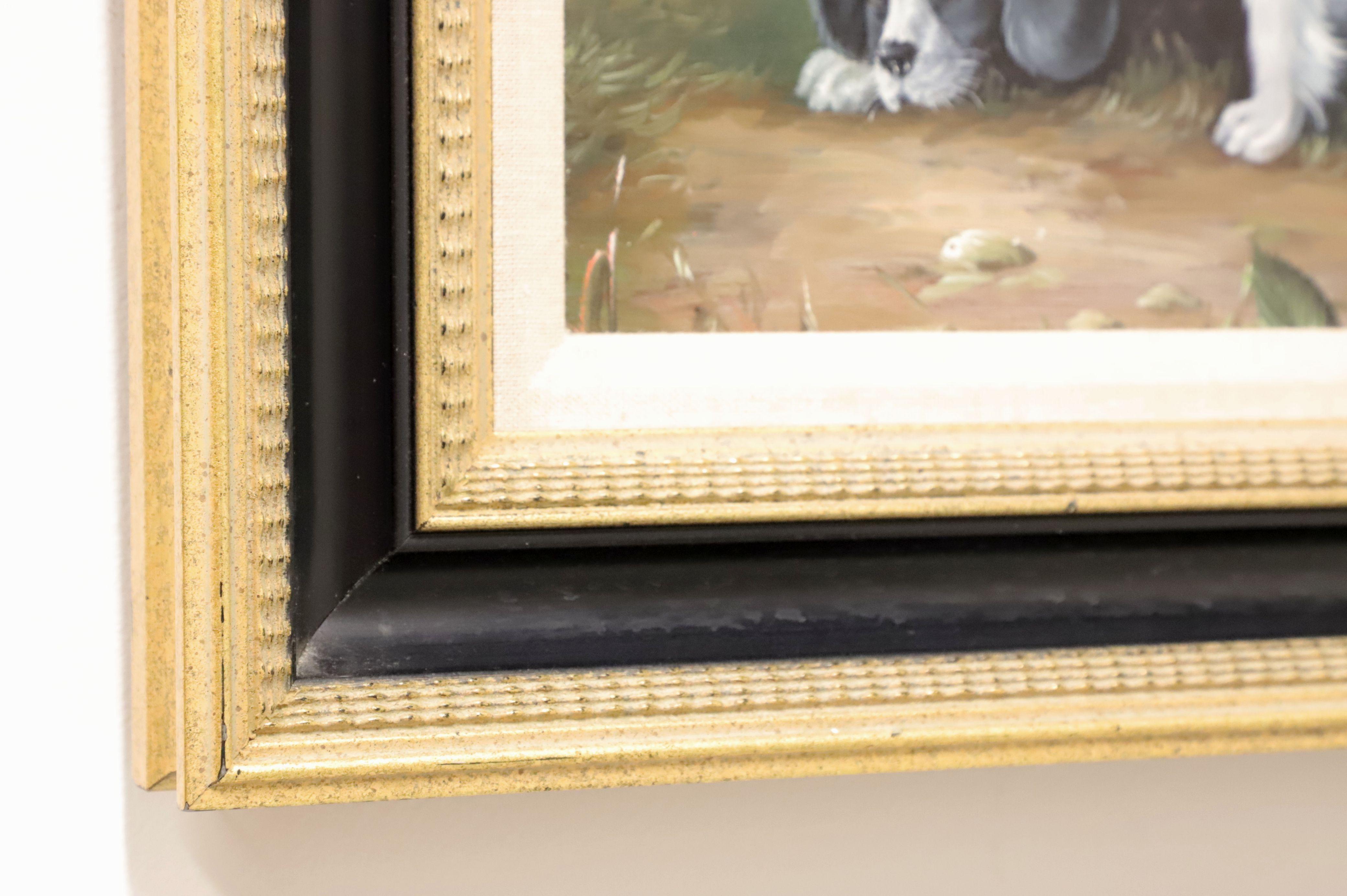 ETHAN ALLEN Home Collection Oil on Canvas Painting- Spaniel Dog-Signed K. Rafael In Good Condition In Charlotte, NC
