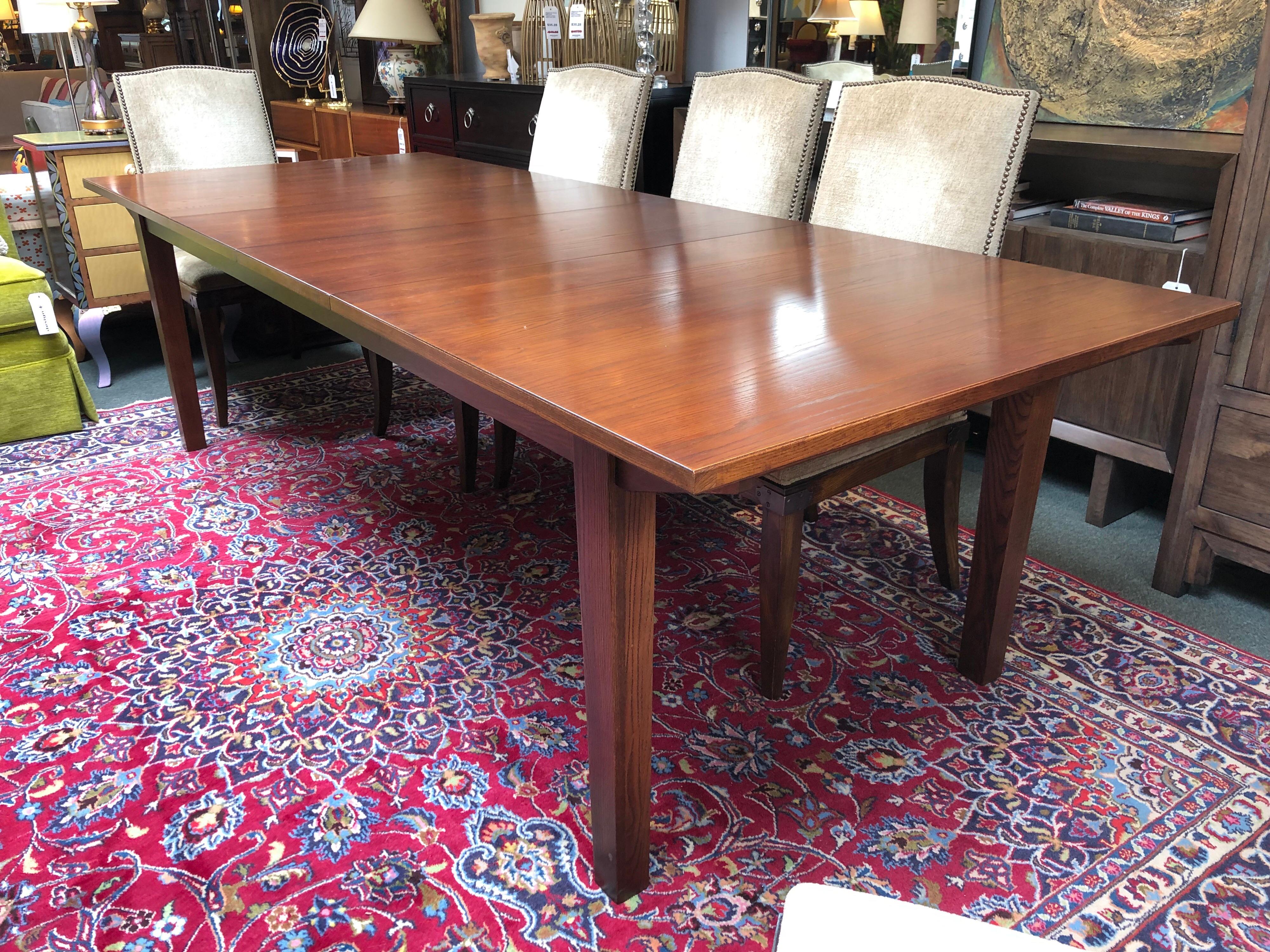 Ethan Allen Horizons Dining Table and Two Extensions For Sale 9