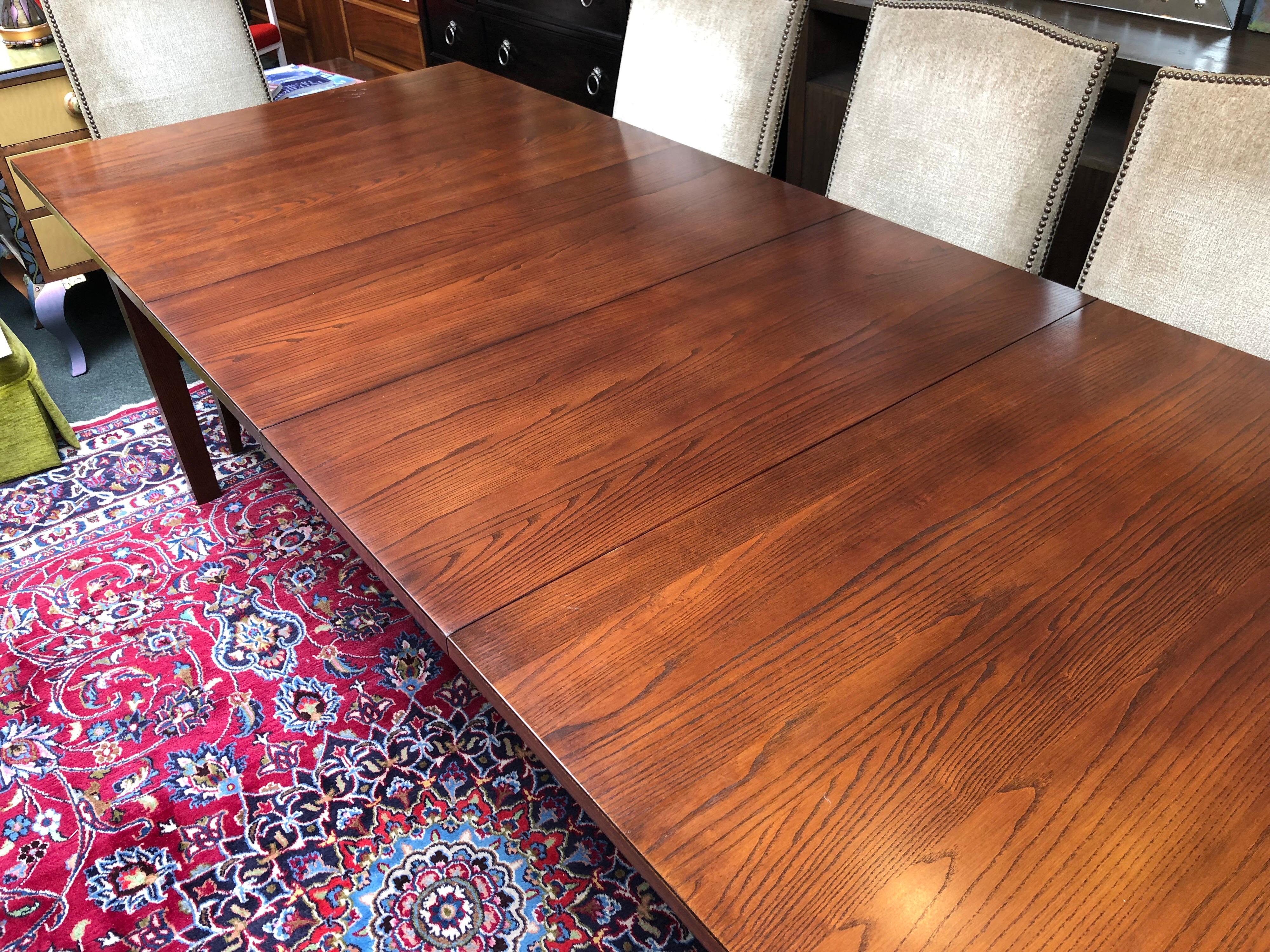 Ethan Allen Horizons Dining Table and Two Extensions For Sale 11