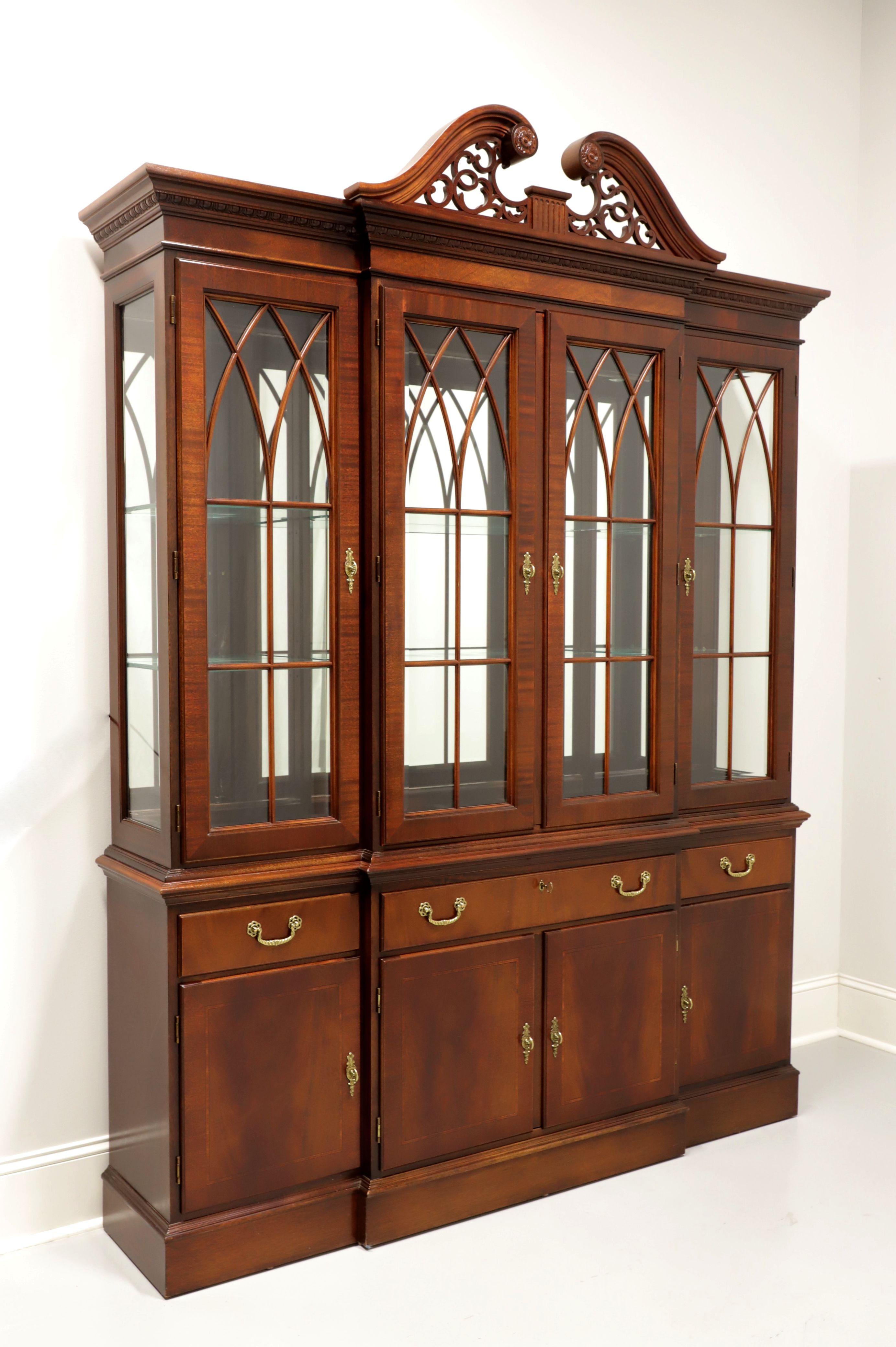 ETHAN ALLEN Inlaid Mahogany 18th Century Collection Breakfront China Cabinet 7