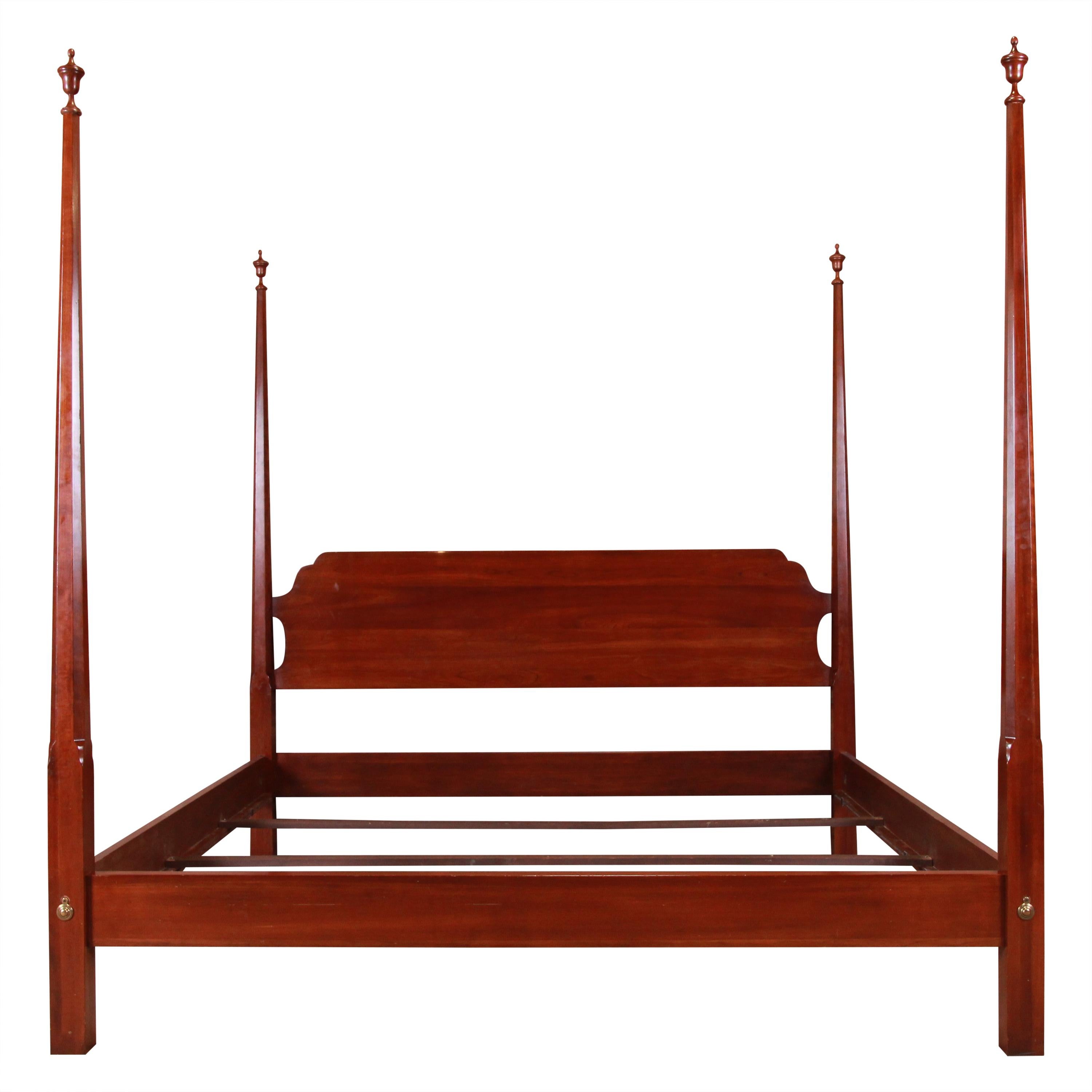 Ethan Allen Knob Creek Collection Mahogany King Size Poster Bed at 1stDibs