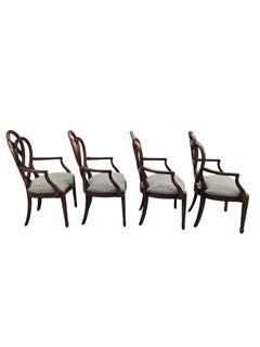 Ethan Allen Mahogany Dining Armchairs – Set of 4