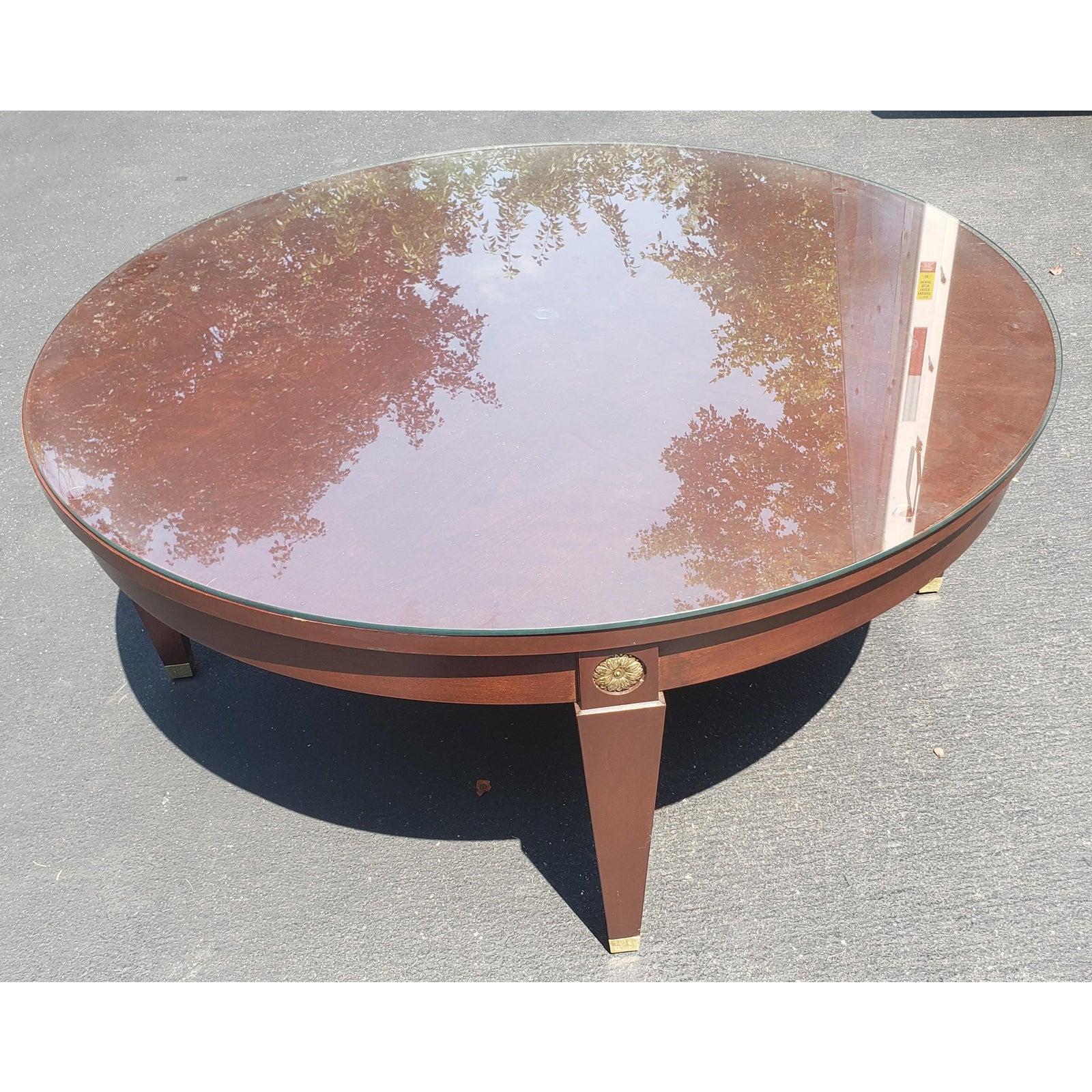 ethan allen round coffee table