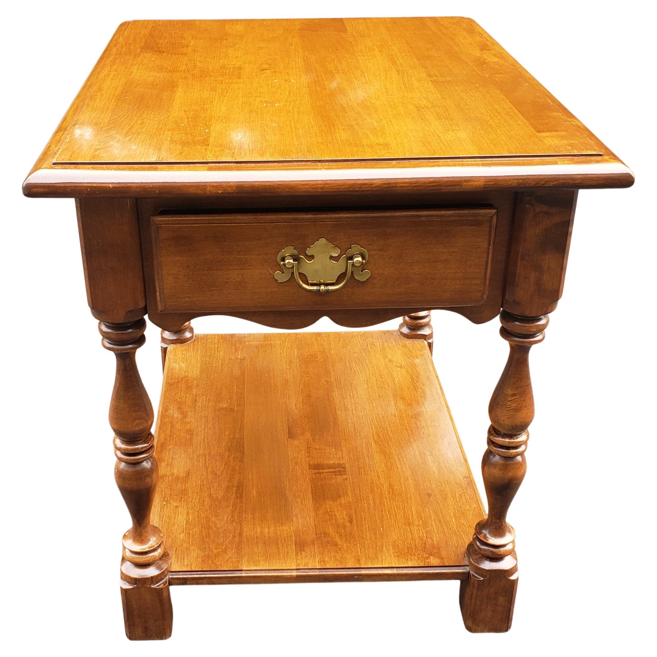 Ethan Allen Maple Two-Tier Single Drawer Side Table For Sale at 1stDibs | ethan  allen end table, ethan allen british classics desk, ethan allen maple  nightstand
