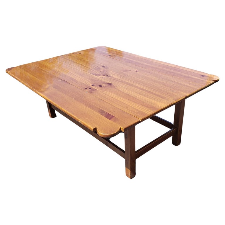 Ethan Allen Midcentury Pine Drop Leaf Cocktail Table For Sale at 1stDibs