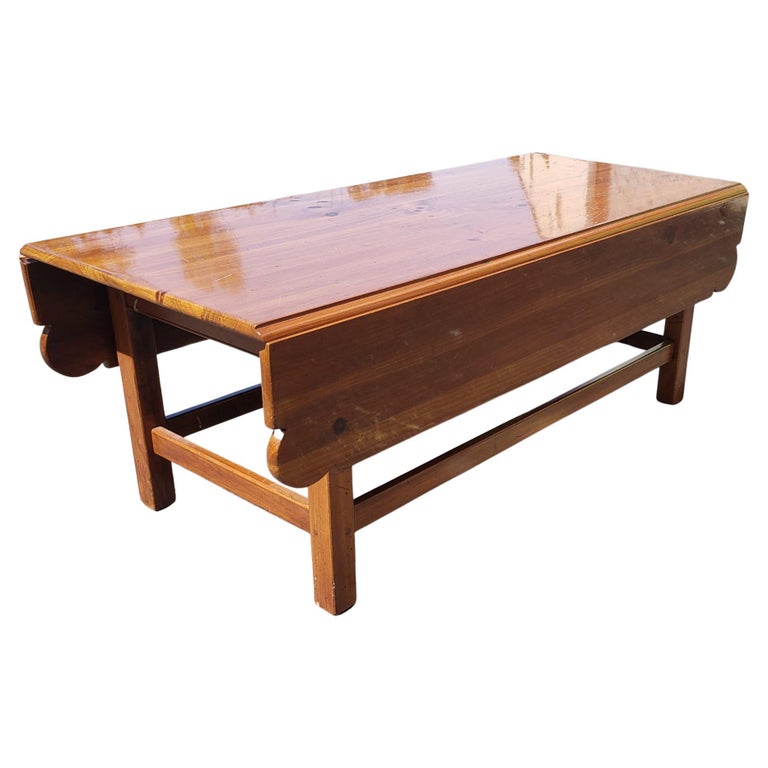 Ethan Allen Midcentury Pine Drop Leaf Cocktail Table For Sale at 1stDibs