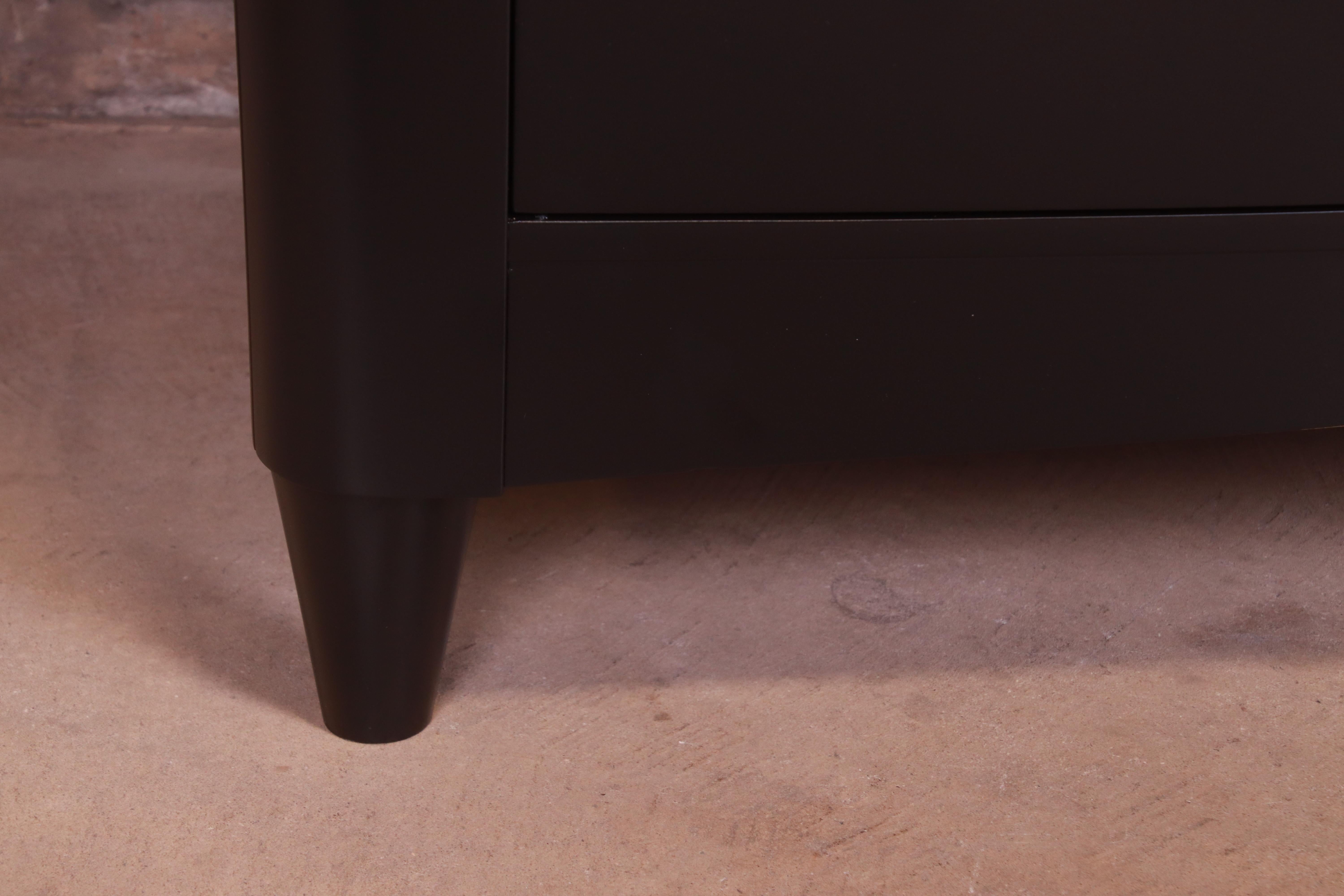 Ethan Allen Modern Black Lacquered Six-Drawer Dresser or Credenza, Refinished 5