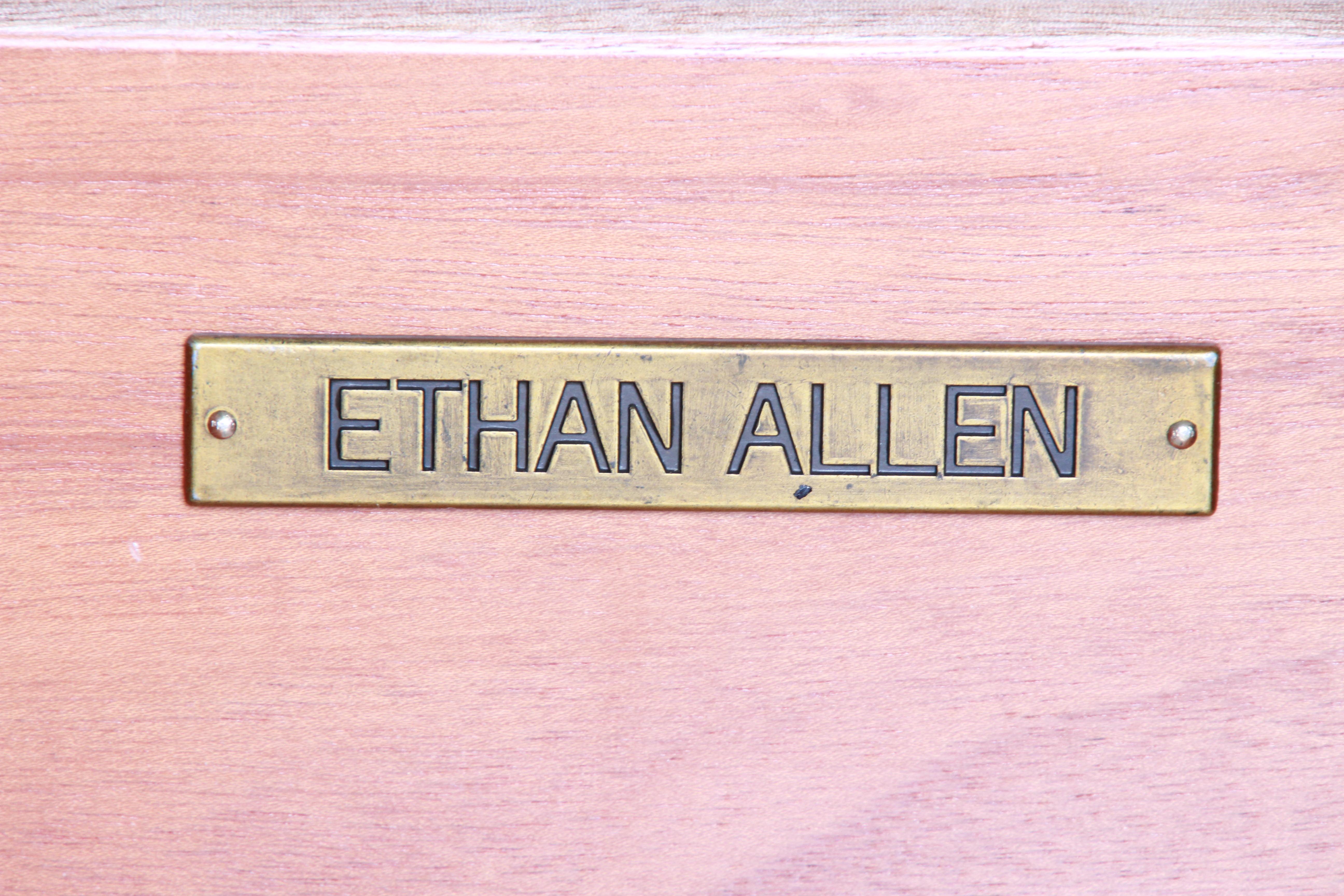 Ethan Allen Modern Walnut Six-Drawer Highboy Chest of Drawers 6