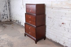 Ethan Allen Modern Walnut Six-Drawer Highboy Chest of Drawers