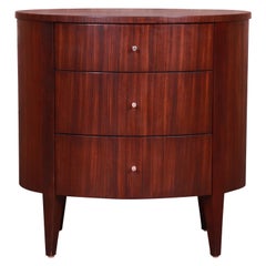 Ethan Allen Modern Walnut Three-Drawer Nightstand or Side Table