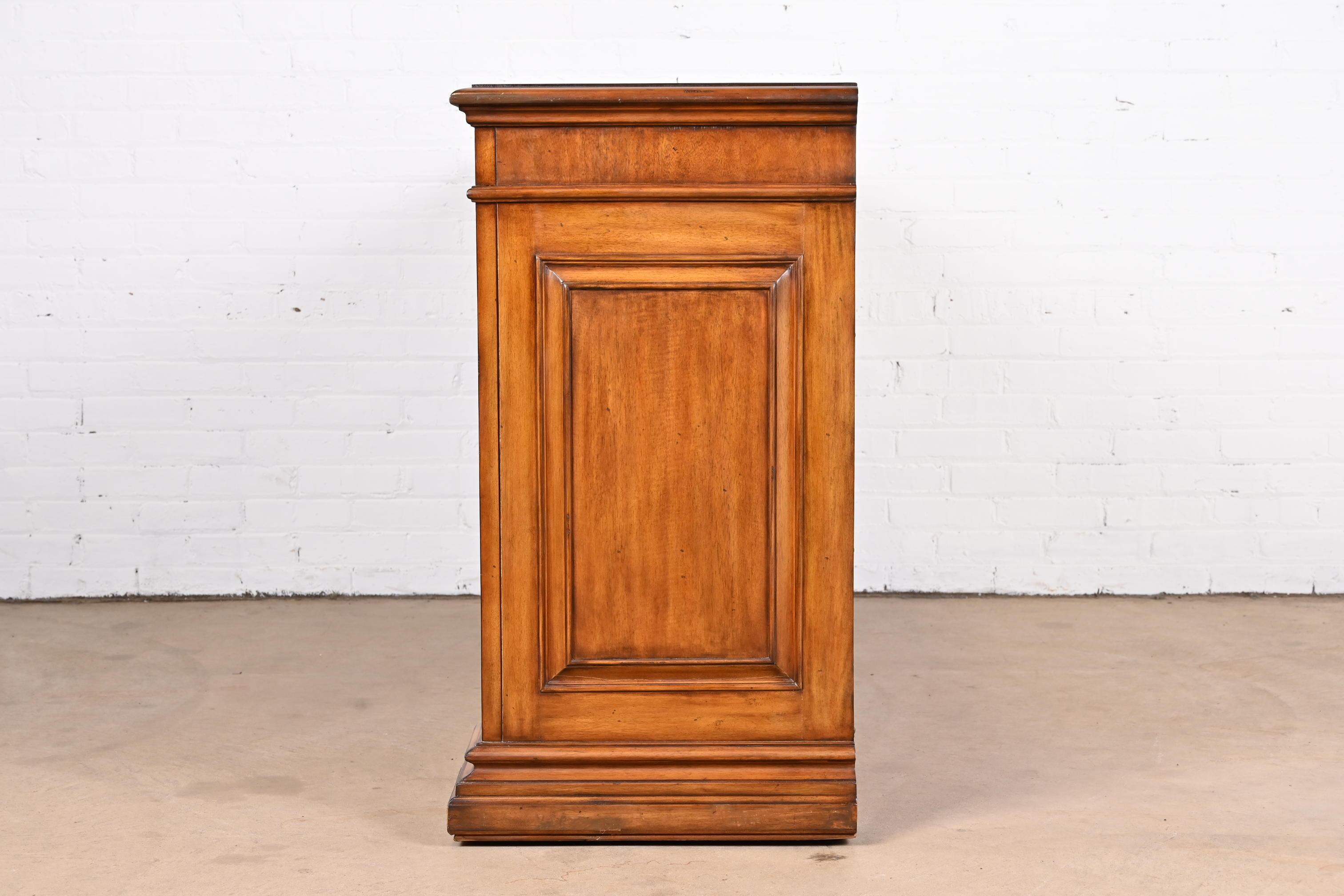 Ethan Allen Neoclassical Walnut Inlaid Marquetry Sideboard or Bar Cabinet 5