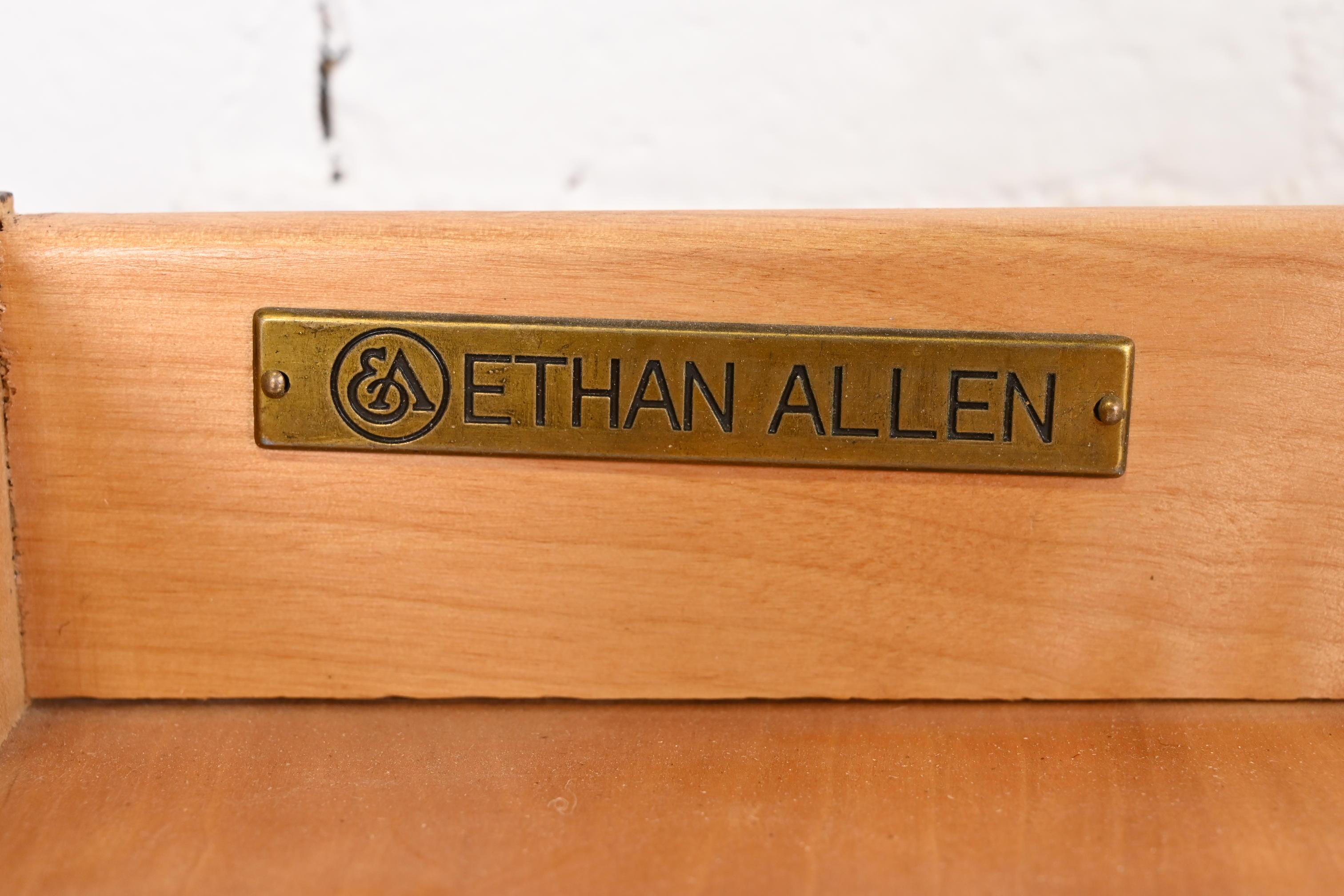 Ethan Allen Neoclassical Walnut Inlaid Marquetry Sideboard or Bar Cabinet 6
