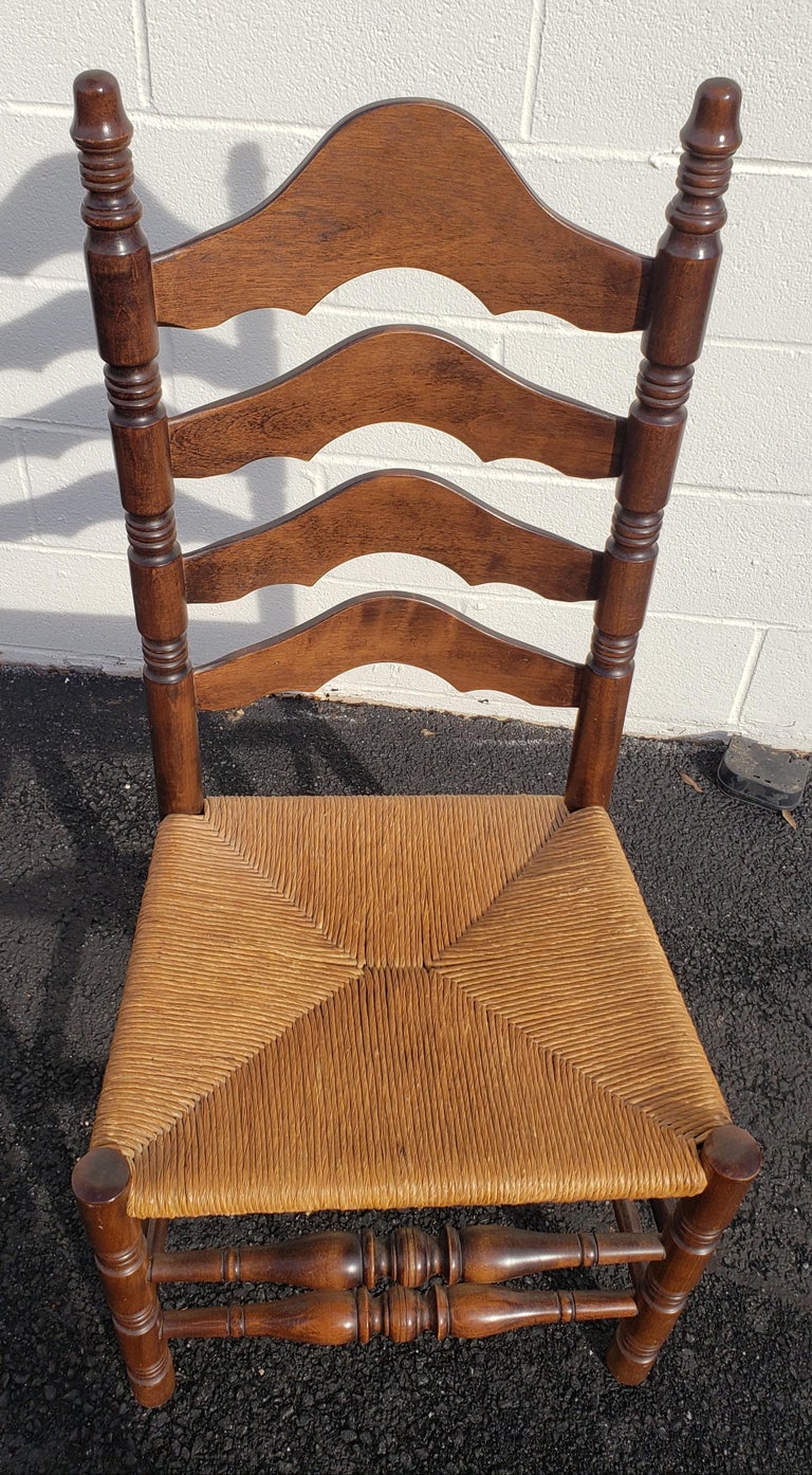 Ethan Allen Old Tavern Rolltop Pine with Ladder Back and Rush Seat