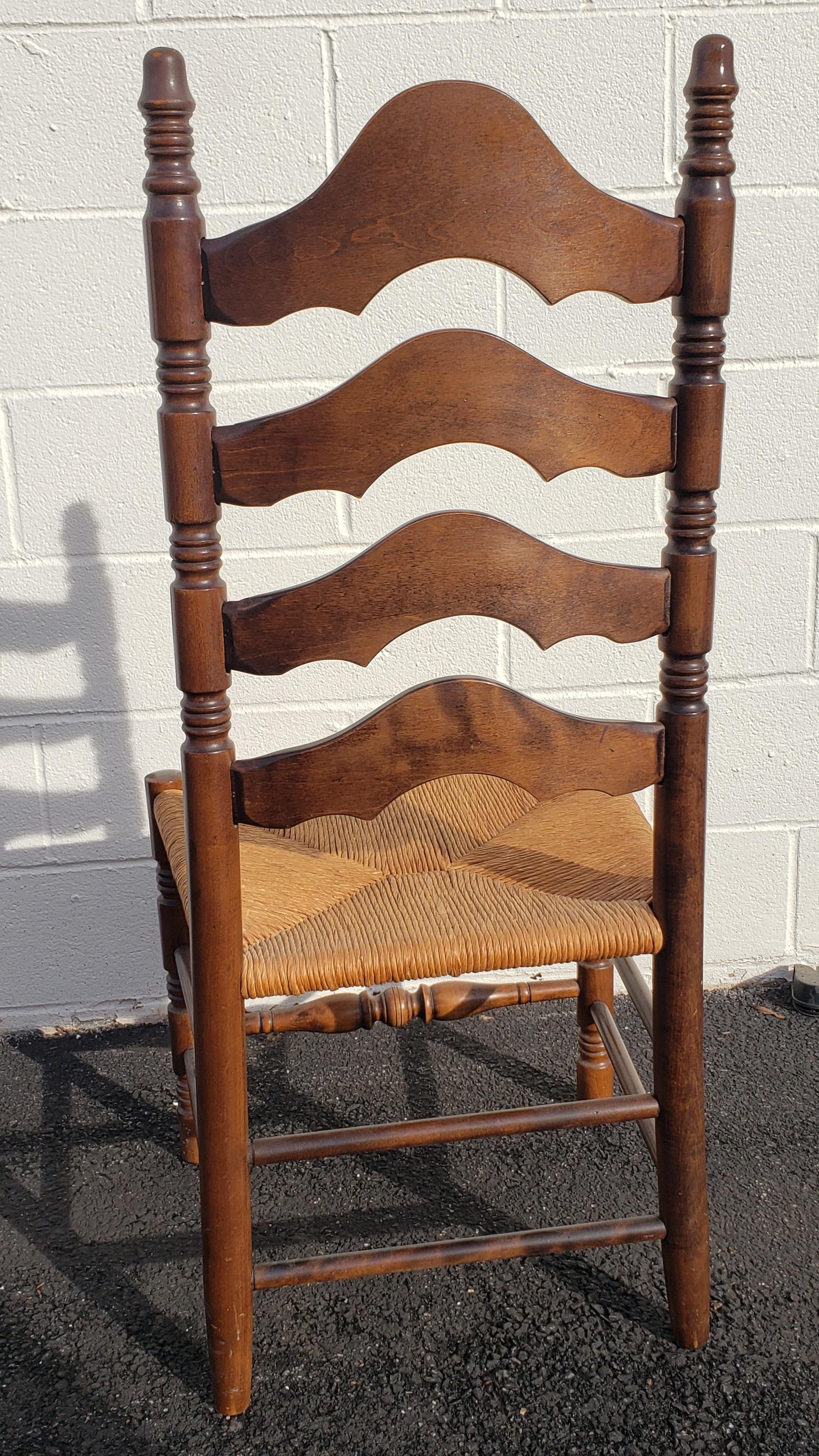 Ethan Allen Old Tavern Rolltop Pine with Ladder Back and Rush Seat