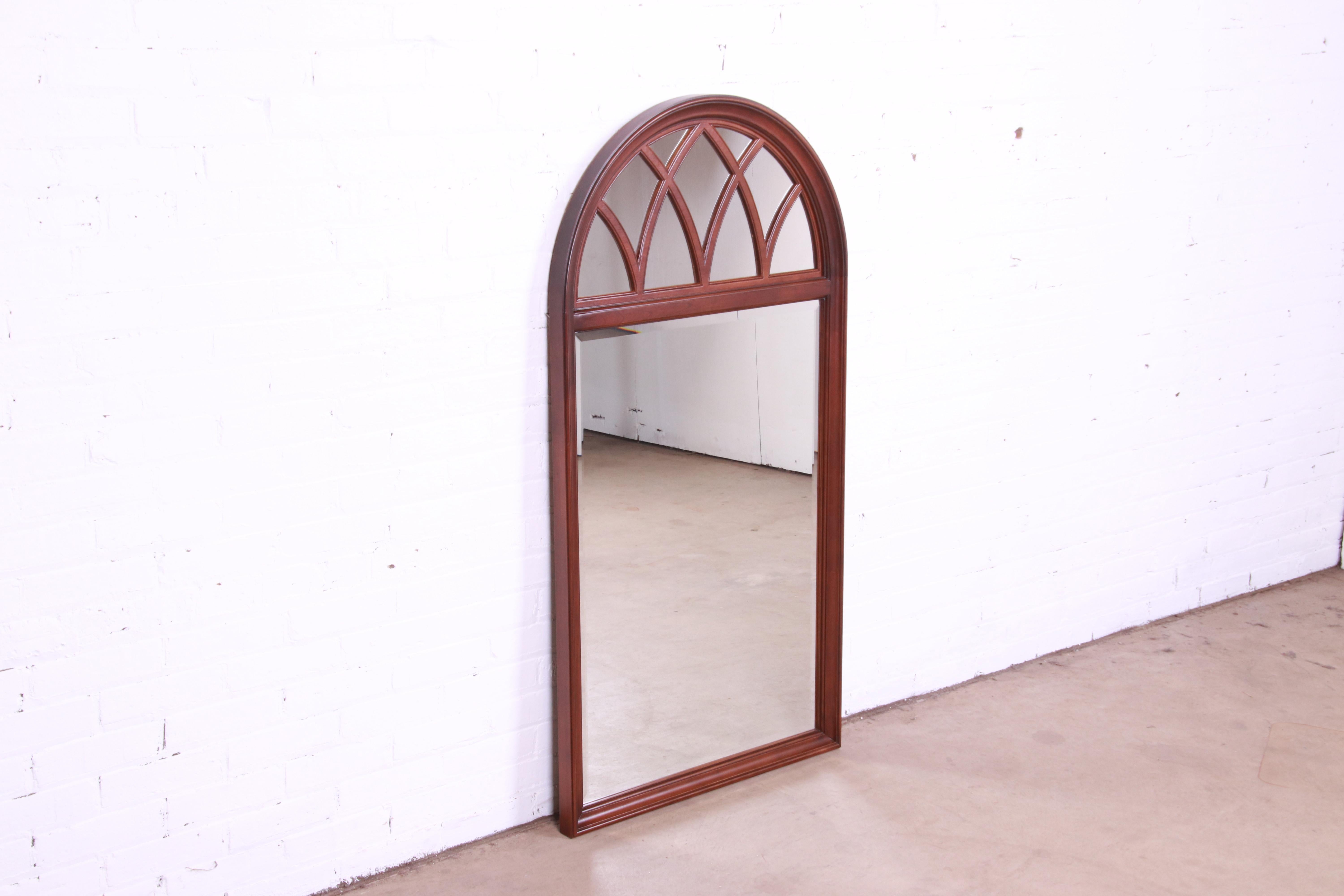 American Palladian Style Mahogany Arched Wall Mirror For Sale