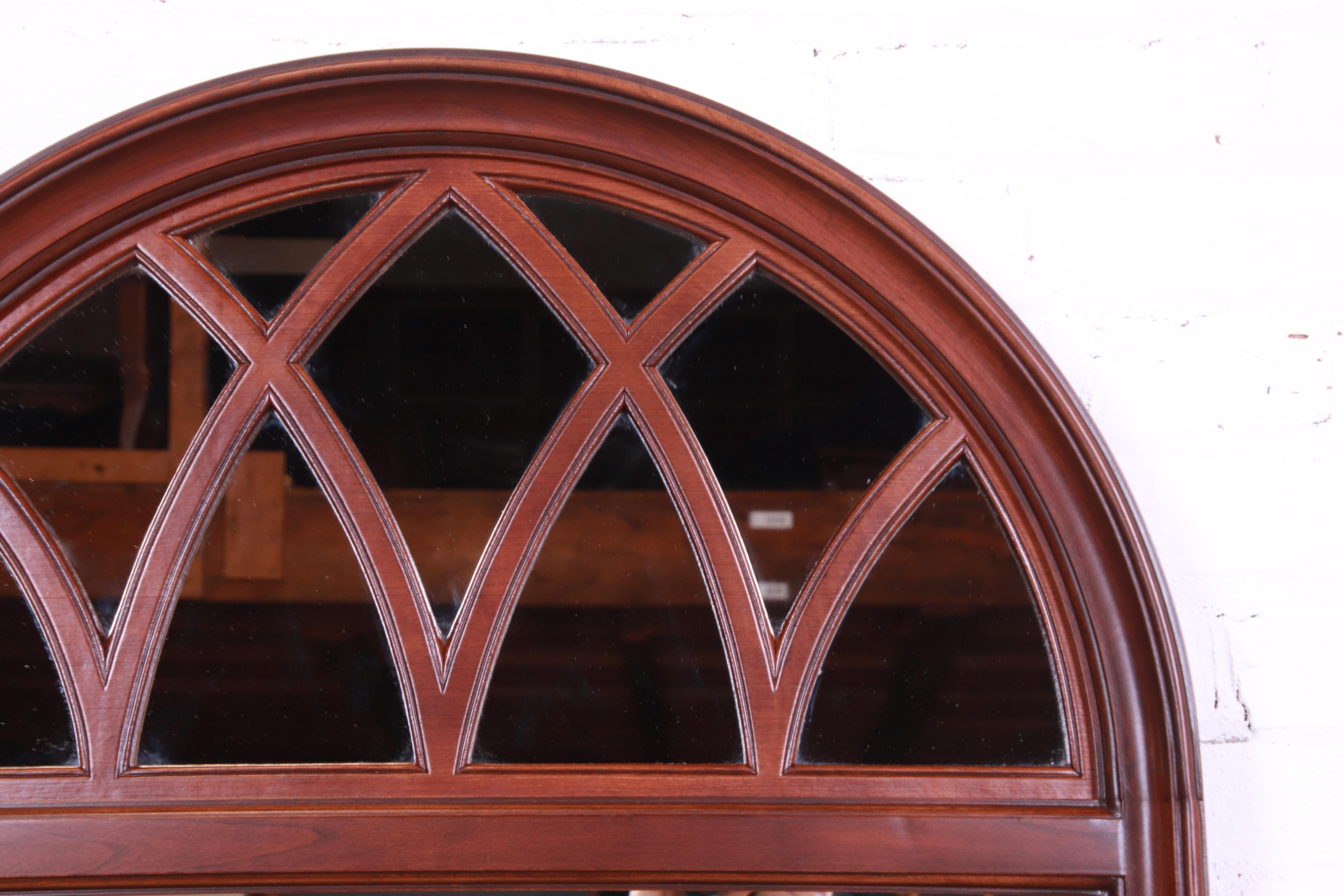 Palladian Style Mahogany Arched Wall Mirror For Sale 1