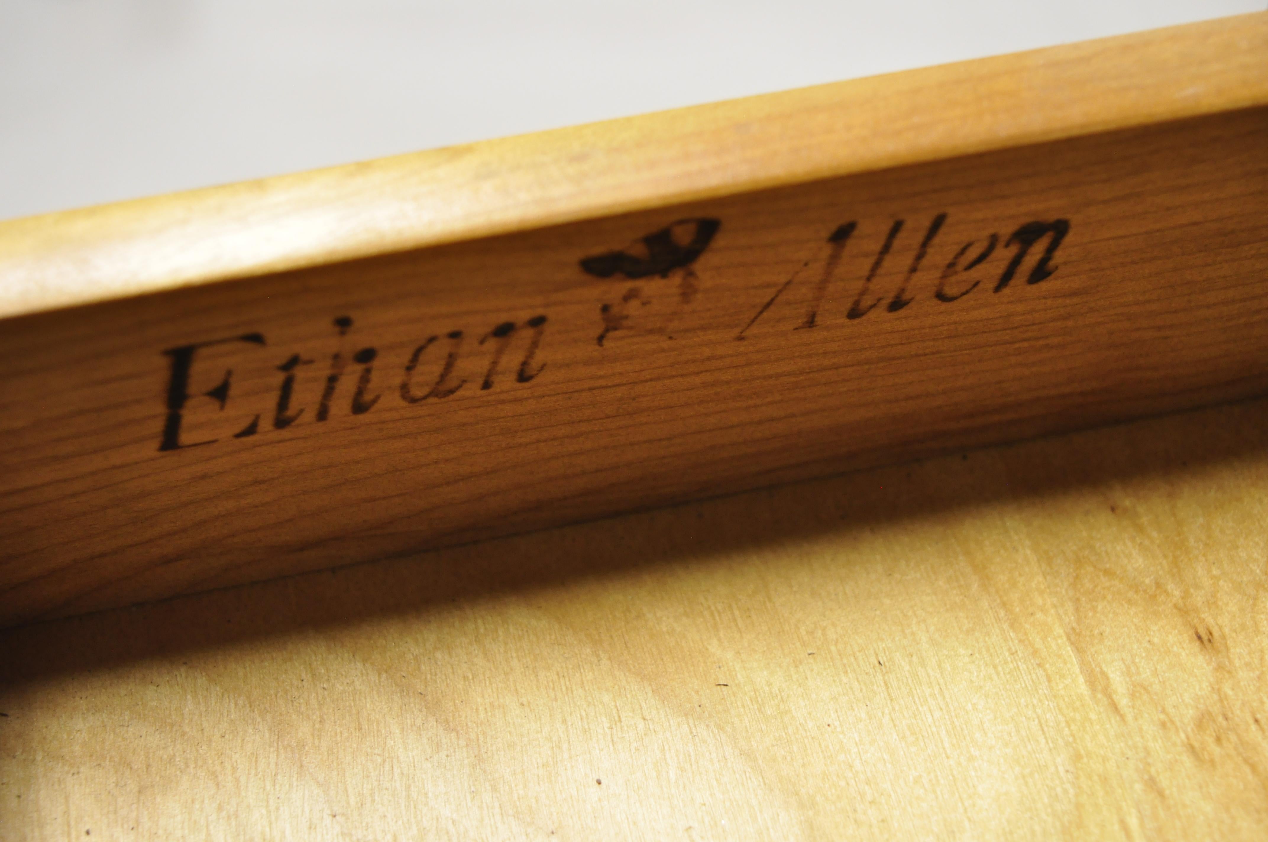 Ethan Allen Queen Anne Cherry Wood Drop Front Secretary Desk with Curio Top 1