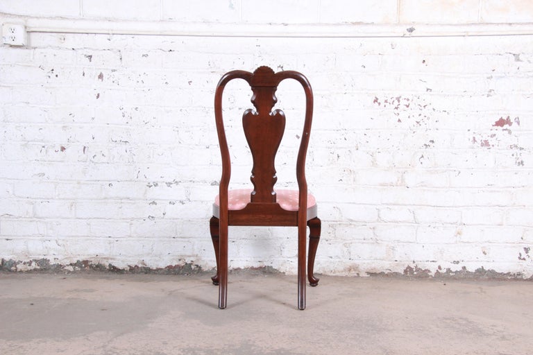 Ethan Allen Queen Anne Solid Cherry Dining Chairs, Set of Eight at 1stDibs