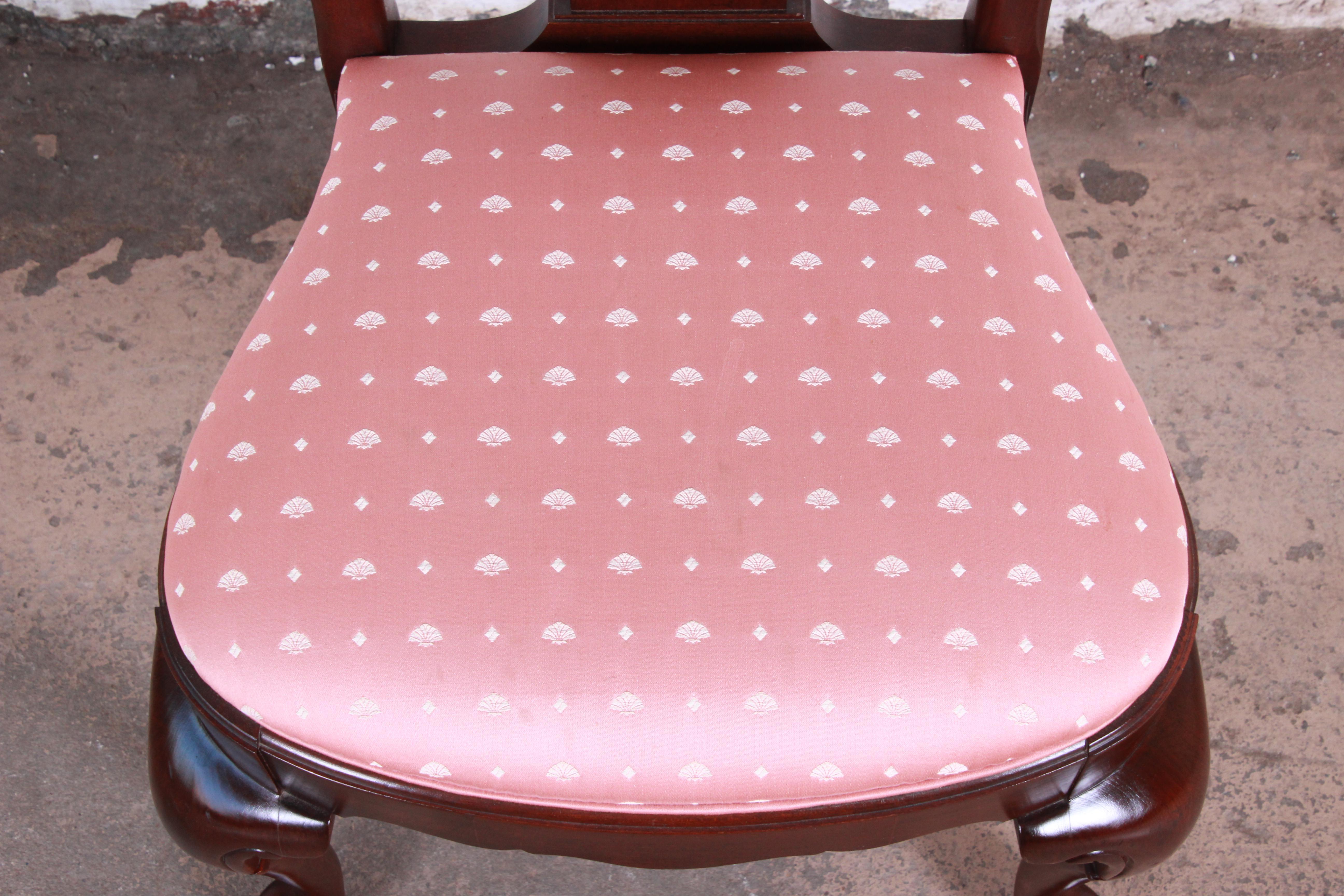 20th Century Ethan Allen Queen Anne Solid Cherry Dining Chairs, Set of Eight