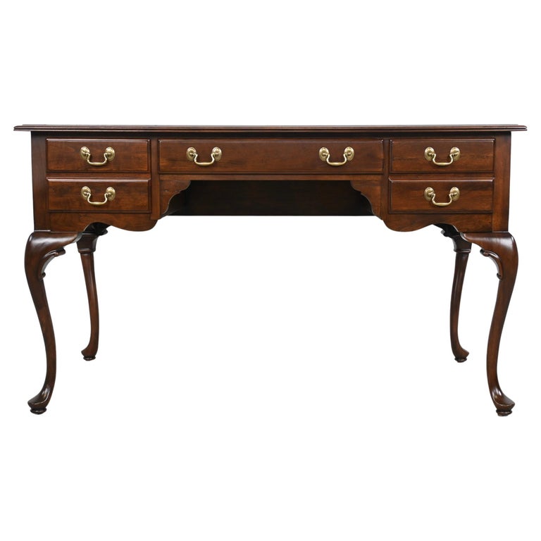 Ethan Allen Queen Anne Style Cherry Desk at 1stDibs