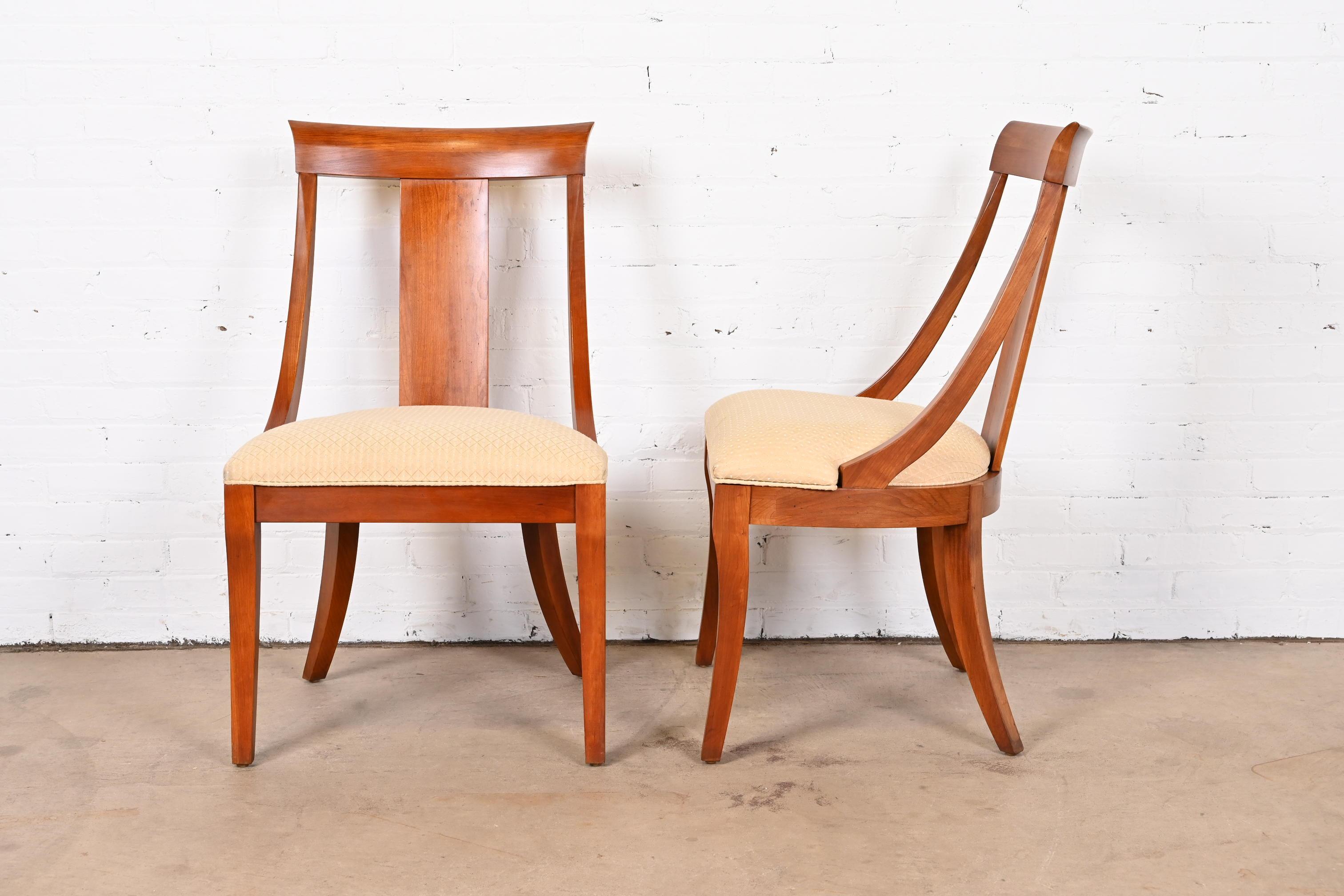 Ethan Allen Regency Klismos Style Cherry Dining Chairs, Set of Four 1