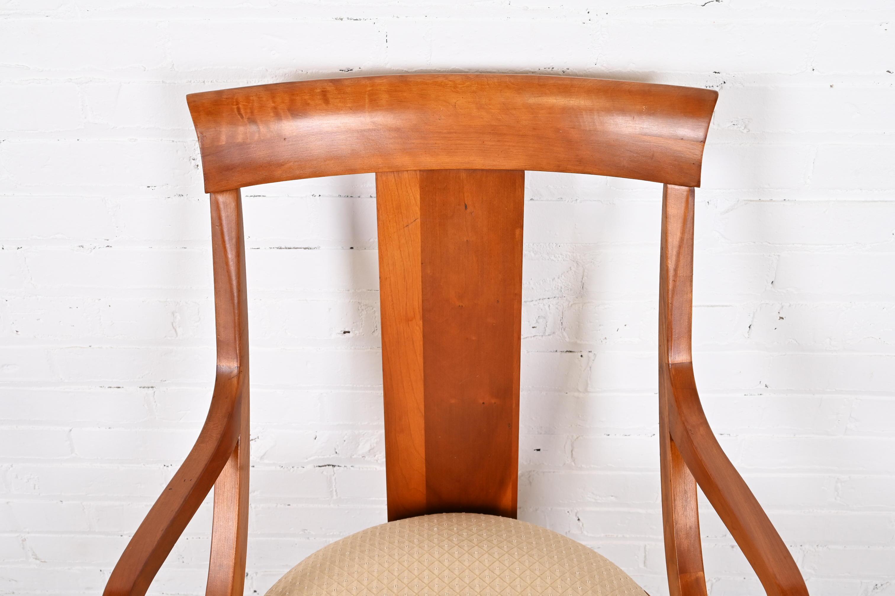 Ethan Allen Regency Klismos Style Cherry Dining Chairs, Set of Four 5