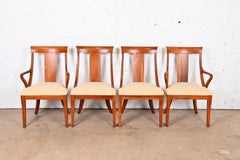 Ethan Allen Regency Klismos Style Cherry Dining Chairs, Set of Four