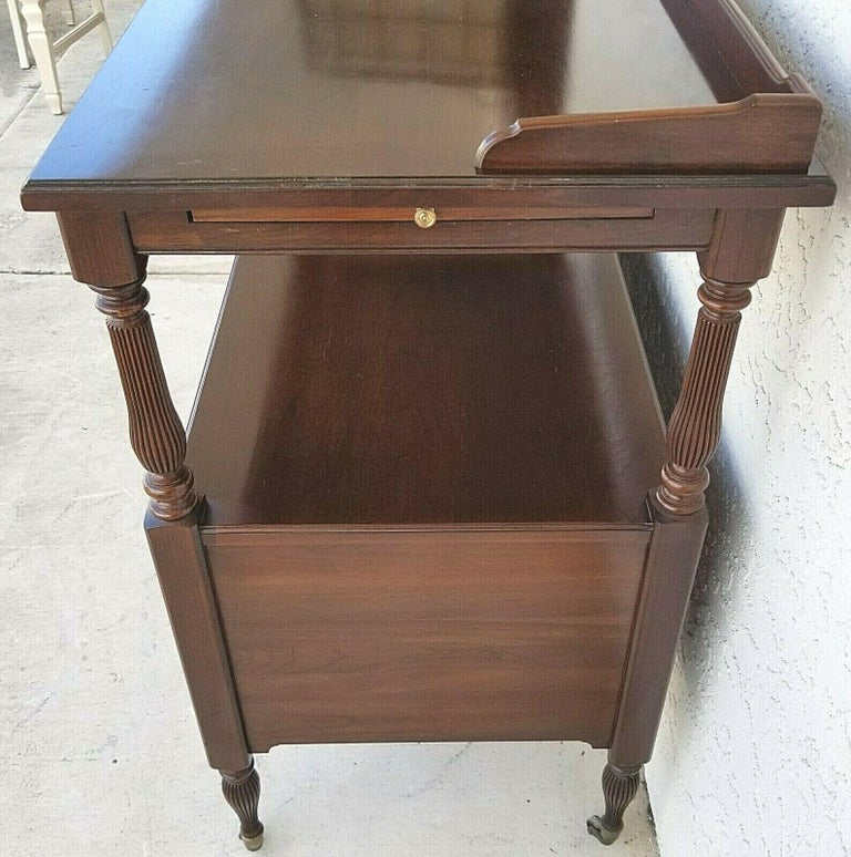 Ethan Allen Rolling Sideboard Buffet Dry Bar Tea Serving Cart For Sale