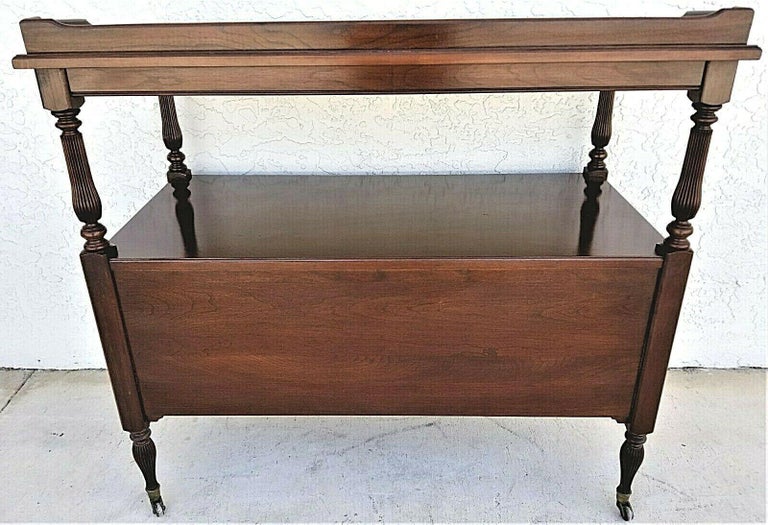 Ethan Allen Rolling Sideboard Buffet Dry Bar Tea Serving Cart For Sale
