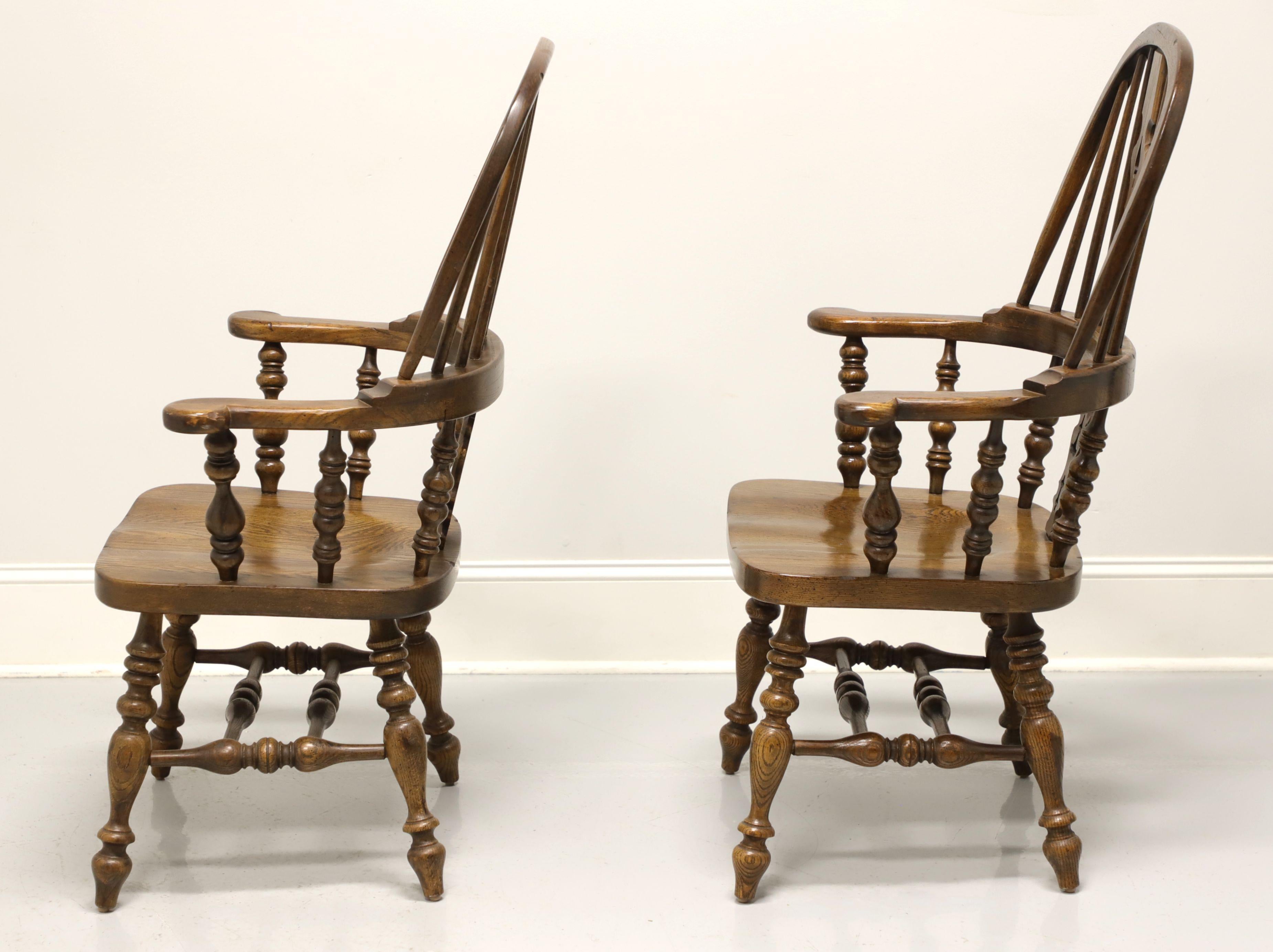 Other ETHAN ALLEN Royal Charter Oak Bowback Windsor Dining Armchairs - Pair