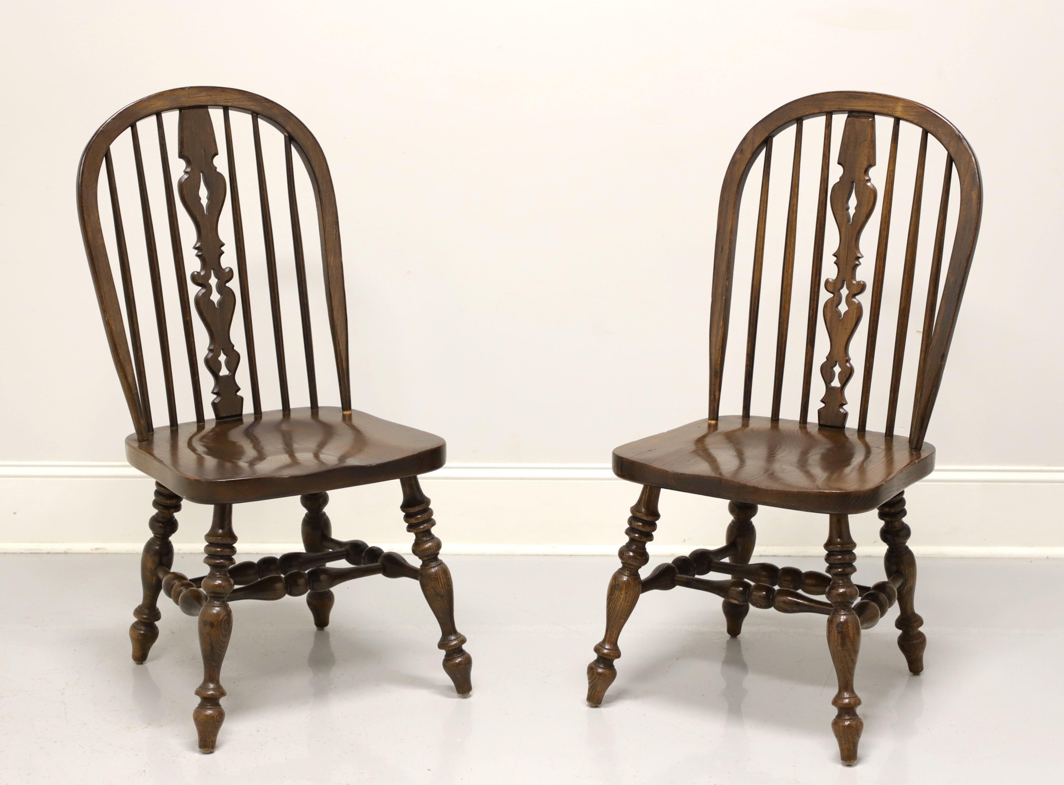 ETHAN ALLEN Royal Charter Oak Bowback Windsor Dining Side Chairs - Pair A 3