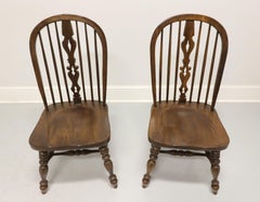 ETHAN ALLEN Royal Charter Oak Bowback Windsor Dining Side Chairs - Pair A
